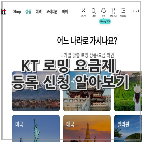 KT 로밍 요금제, 등록 신청 알아보기