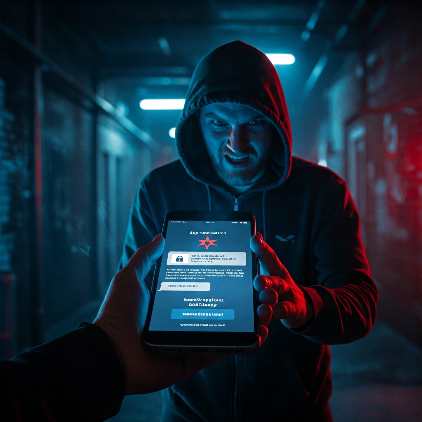 수상한 문자 메시지를 통해 악성코드를 유포하려는 해커의 모습.