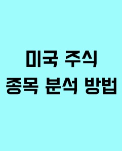 미국 주식 종목 분석 방법에 관한 이미지 입니다.