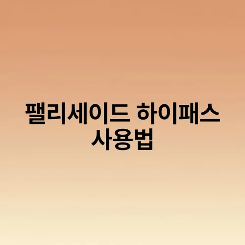 팰리세이드 하이패스 사용법
