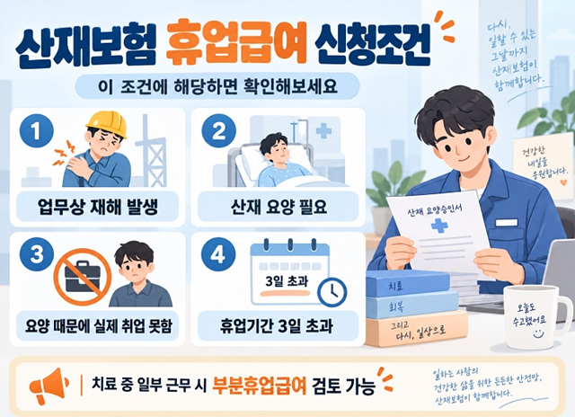 산재보험 휴업급여 얼마나 받을까｜신청조건&middot;계산방법