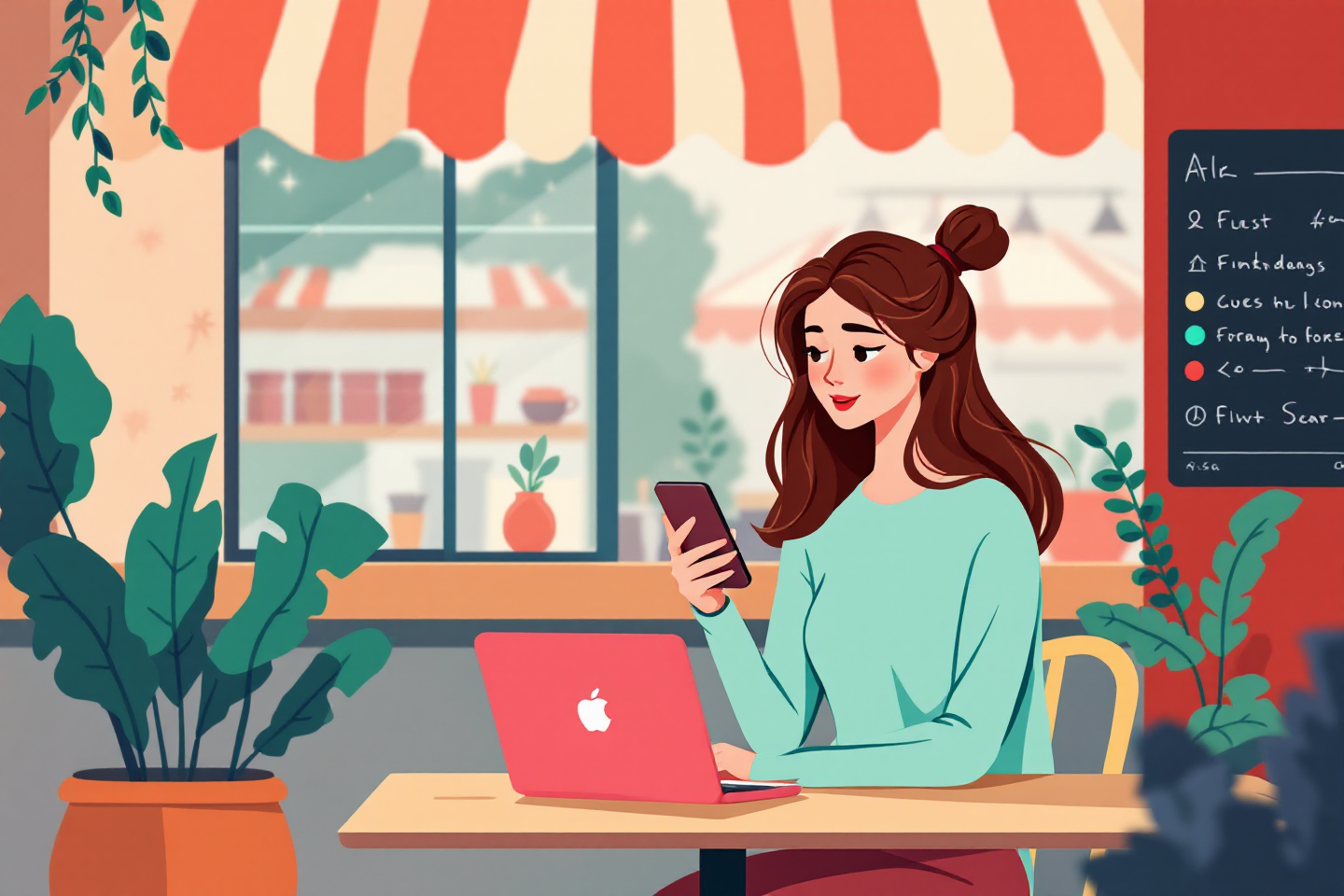 위약금 조회하는 여성