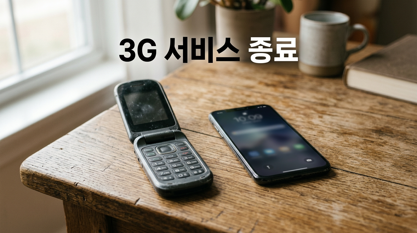 3G 서비스 종료를 상징하는 낡은 휴대전화 사진
