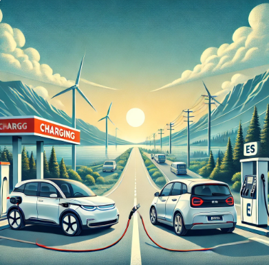 전기자동차와 내연기관 자동차 비교 모습이미지