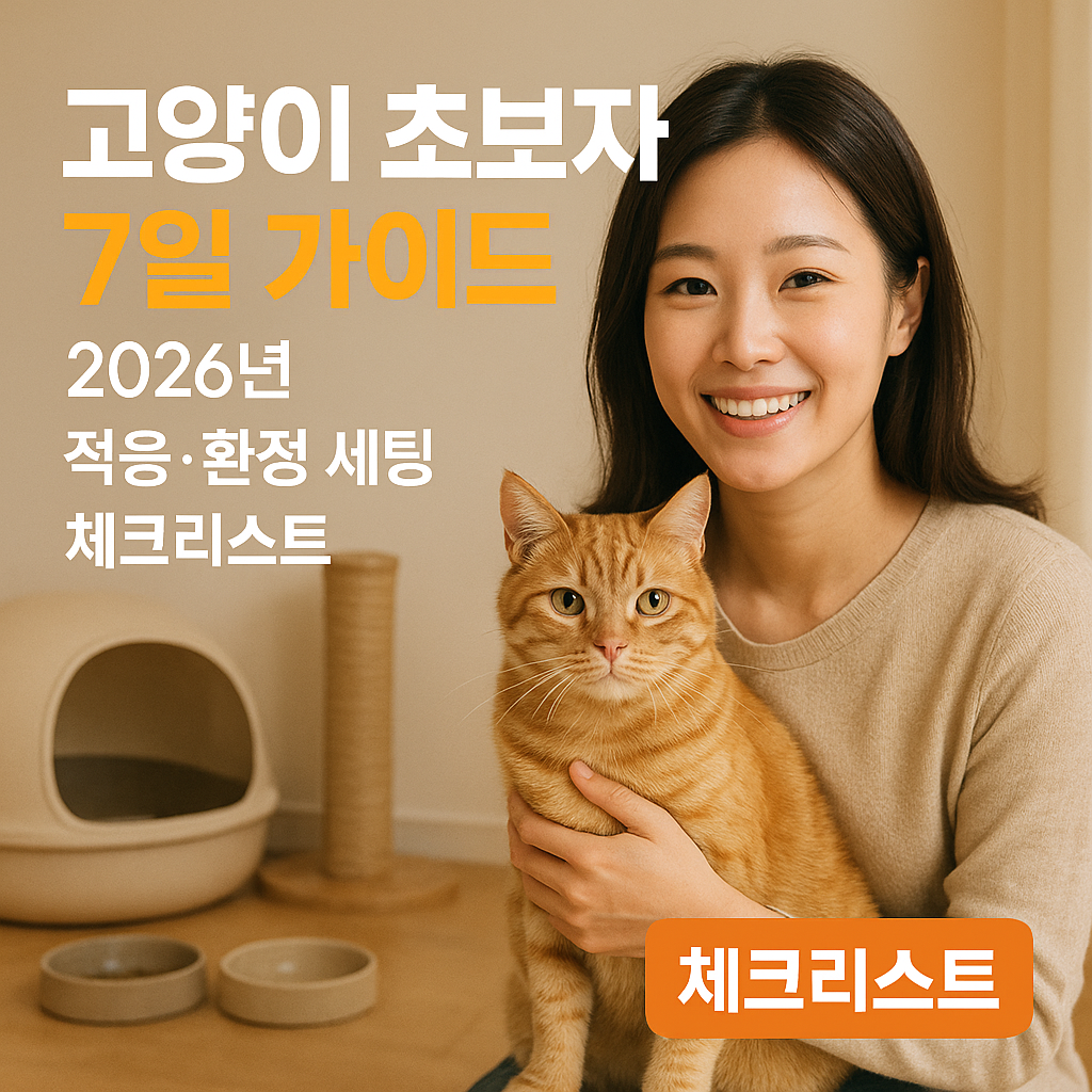 고양이 초보자 7일 가이드 2026년 | 적응·환경 세팅 체크리스트