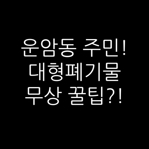 북구 운암동 대형폐기물 유상 신고부터..
