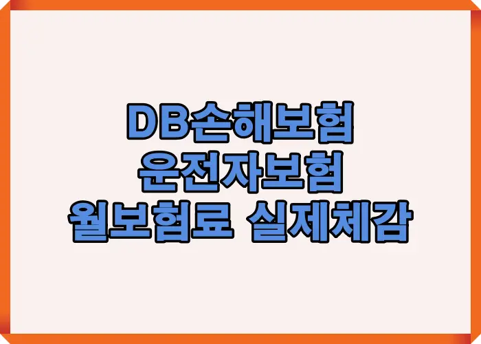 DB손해보험 운전자보험의 월 보험료 수준과 실제 체감되는 사고 처리 보장 효과를 요약한 핵심 안내 이미지