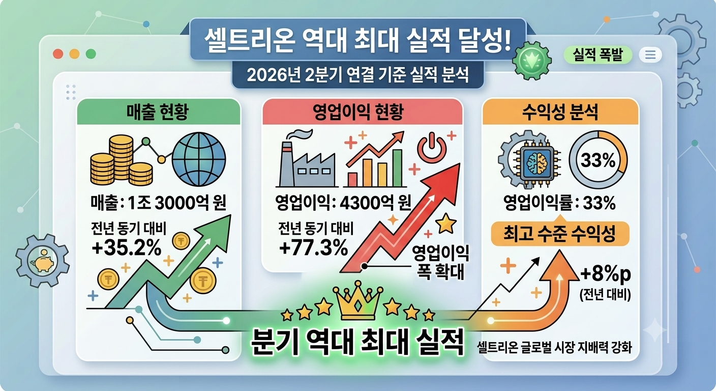 셀트리온 주가 전망｜매출 1.3조&middot;영업이익 4300억, 하반기 주가 재평가 시작되나?