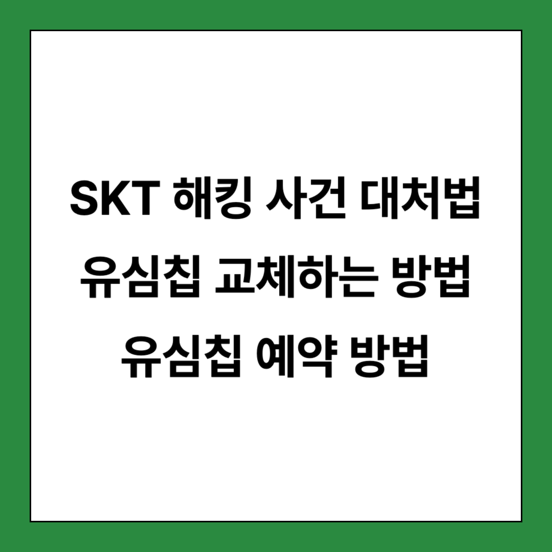 SKT 해킹 사건 대처 방법 유심칩 교환 썸네일