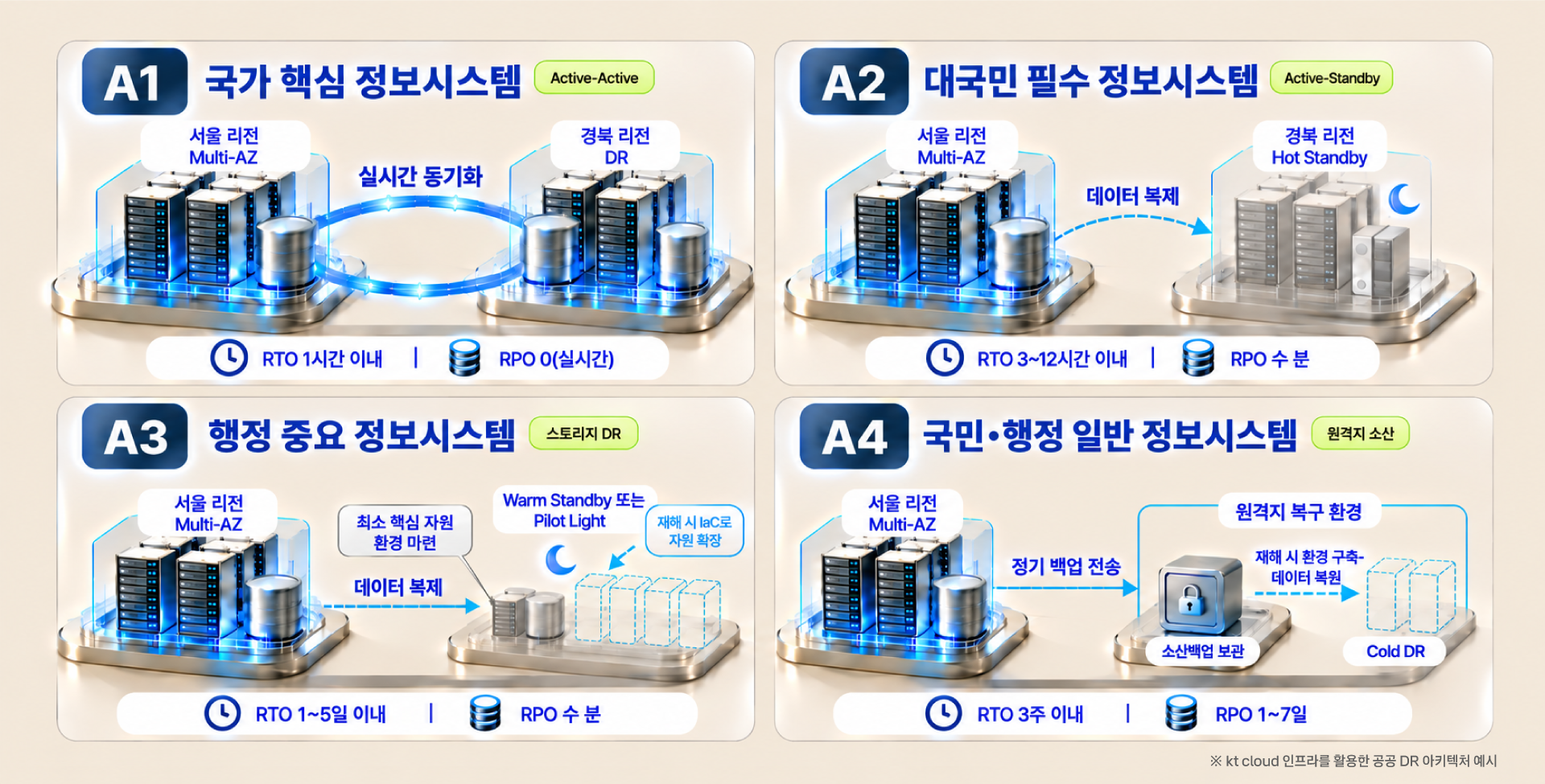 A1~A4 등급별 공공 DR 아키텍처 예시