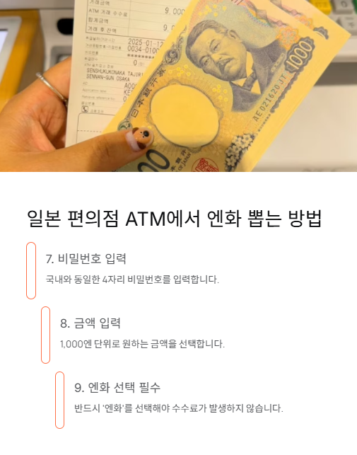 일본 편의점 atm에서 엔화 뽑는 방법3