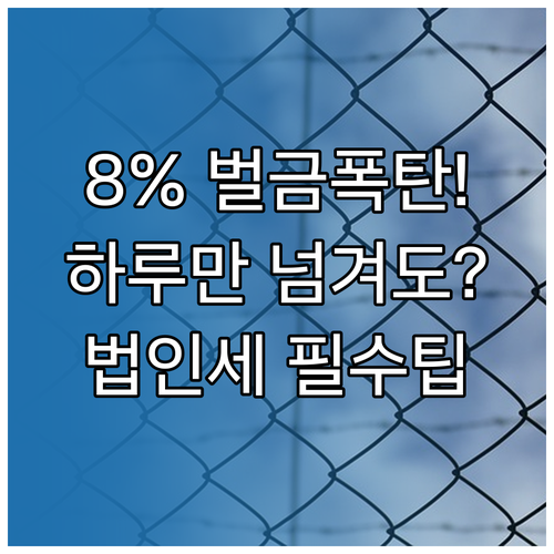 법인세 분납 기한 하루만 넘겨도 발생..