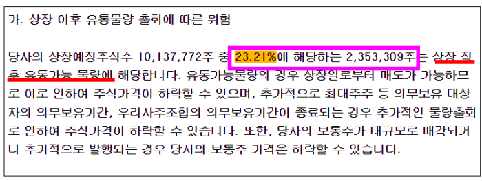 인스피언 상장일 유통물량