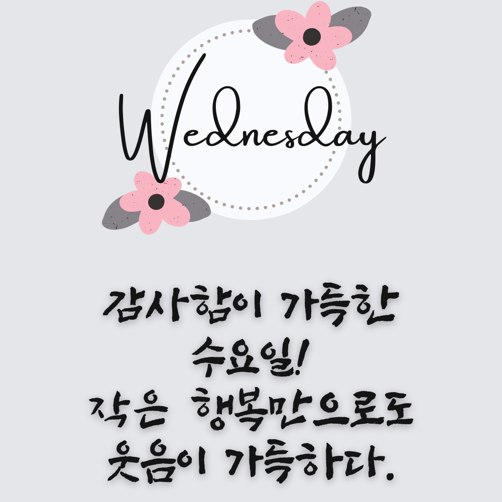 수요일 인사말 문구 이미지 모음