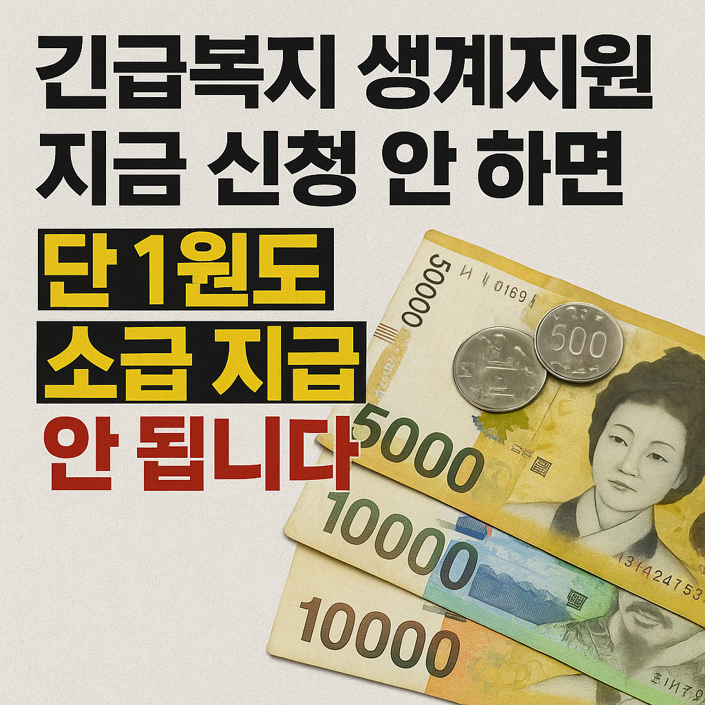 긴급복지 생계지원금, 지금 신청 안 하면 단 1원도 소급 지급 안 됩니다