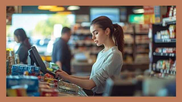 마트-계산대-점원