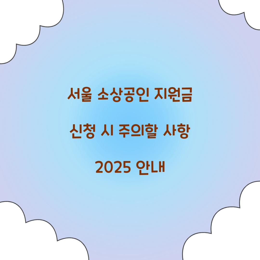 서울 소상공인 지원금
