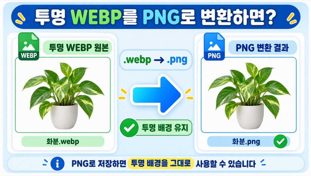 투명 WEBP를 PNG로 변환하면