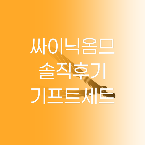 싸이닉 옴므 기프트 세트 써봤어? 솔..