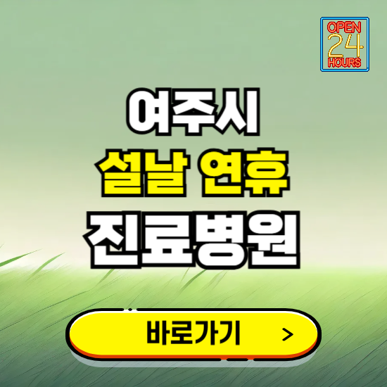 여주시 설날 연휴 진료병원 찾기 ❘ 24시 응급 야간 심야 문여는 병원