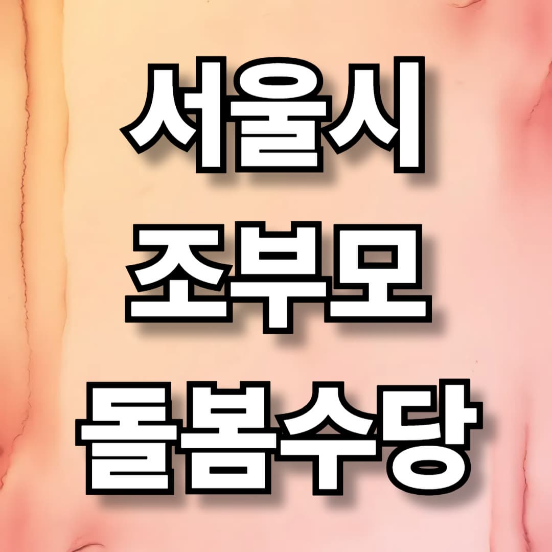 서울시 조부모 돌봄수당 지급액