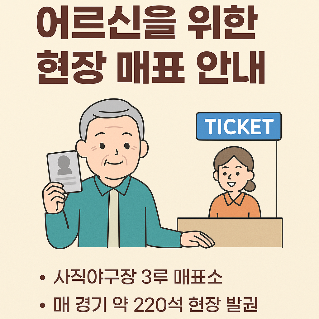 2025년 롯데 자이언츠 직관! 디지털이 어려운 어르신도 걱정 없는 현장 예매 꿀팁