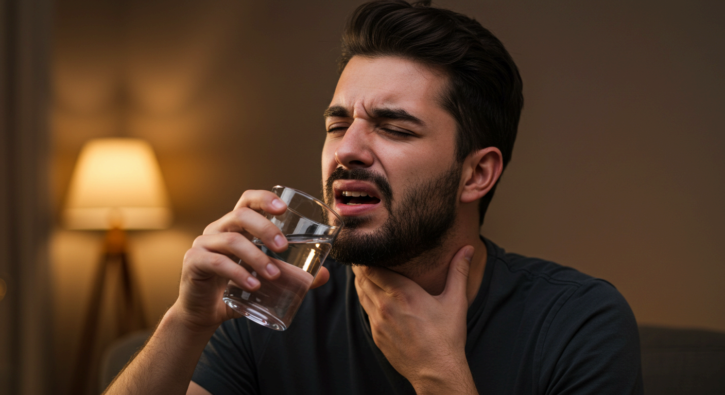 목이 따갑고 삼키기 힘들다면? 편도염 의심!