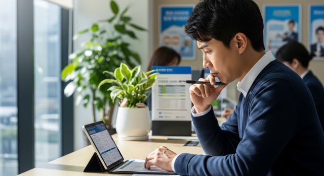 햇살론 부결 사유로 고민하는 대출 신청자 상황