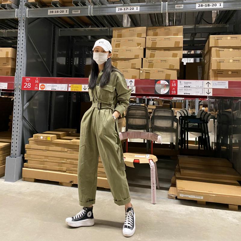 벨르 가을 겨울 긴팔 와이드 점프수트