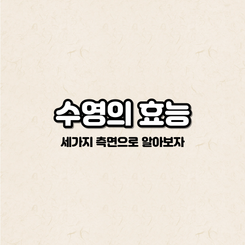 수영의 효능