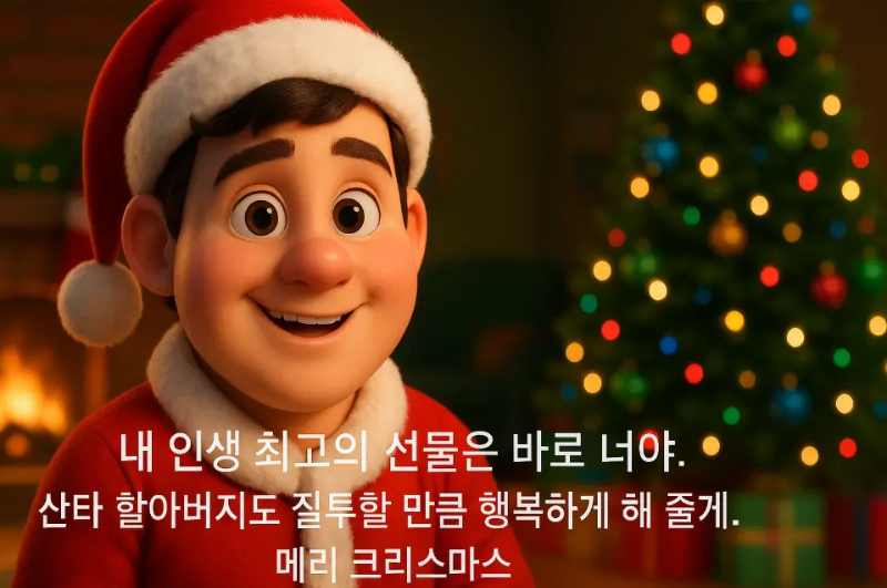 산타 남자 연인 연말 분위기 살리는 문구