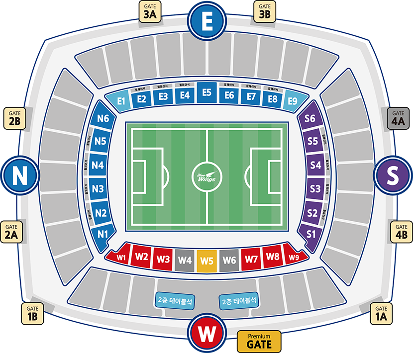 수원 삼성 수원월드컵경기장 좌석별 경기장 좌석뷰
