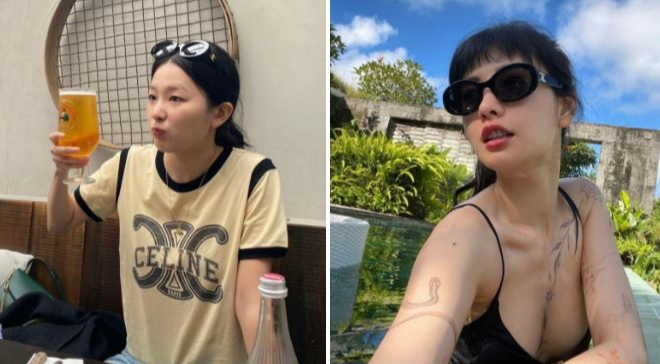 셀린느 트리옹프 여자 연예인 착용