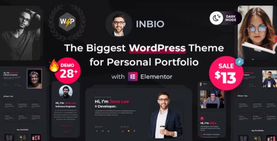 개인용 포트폴리오 워드프레스 테마 InBio