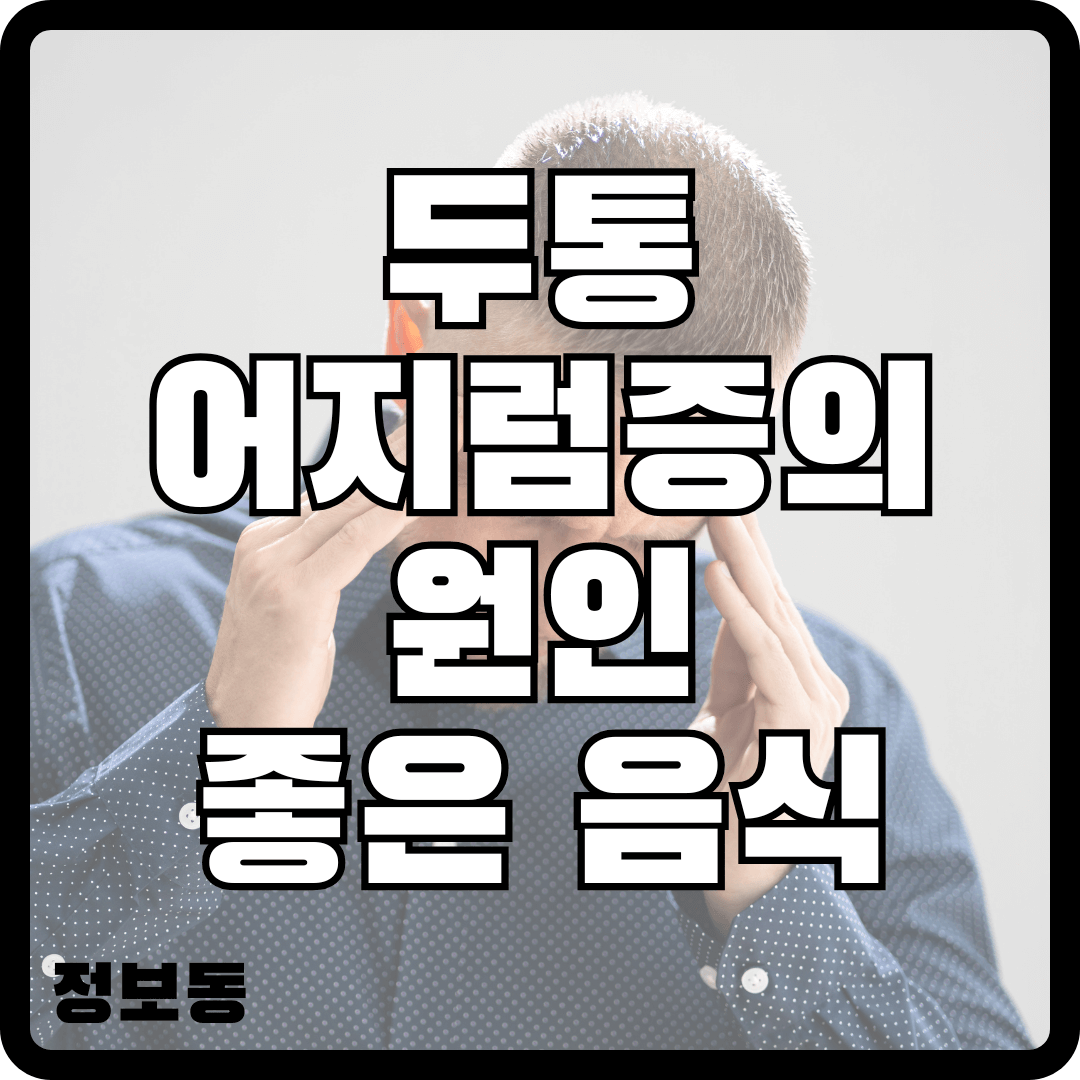 두통 어지럼증의 원인 좋은 음식