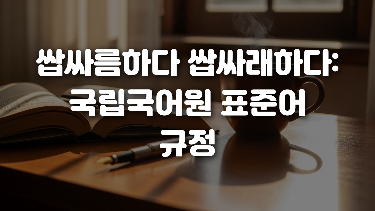 쌉싸름하다 쌉싸래하다 국립국어원 표준어 규정