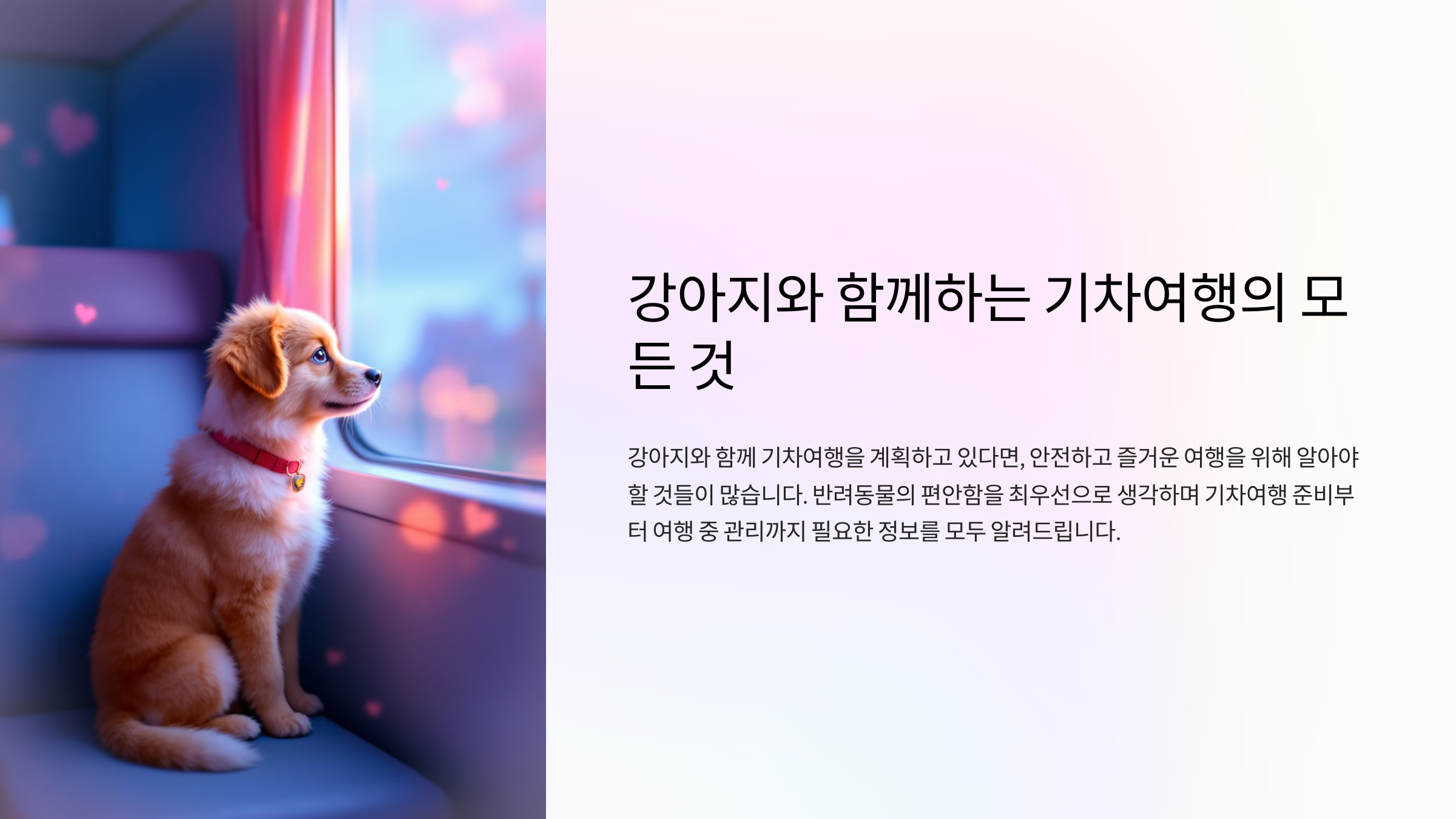 강아지와 함께하는 기차여행의 모든 것