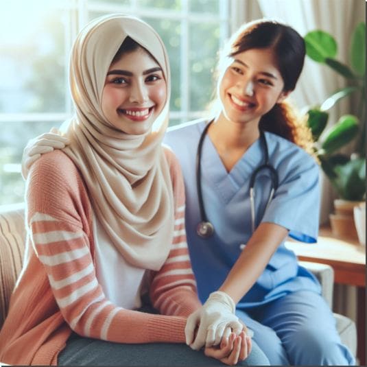 유방암 치료 중인 여성