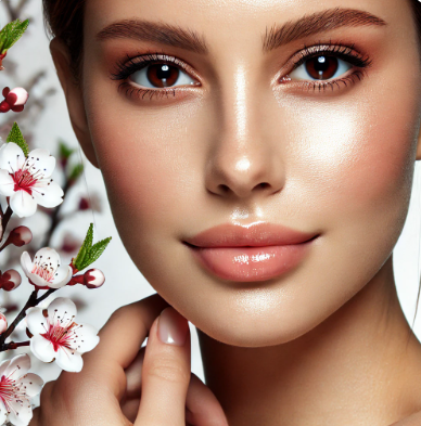 보습이 잘 된 촉촉한 피부를 가진 여성의 사진