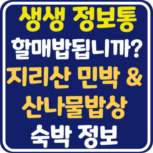 생생 정보통 오늘방송 지리산 매동마을 민박 & 산나물 밥상 : 할매 밥 됩니까?