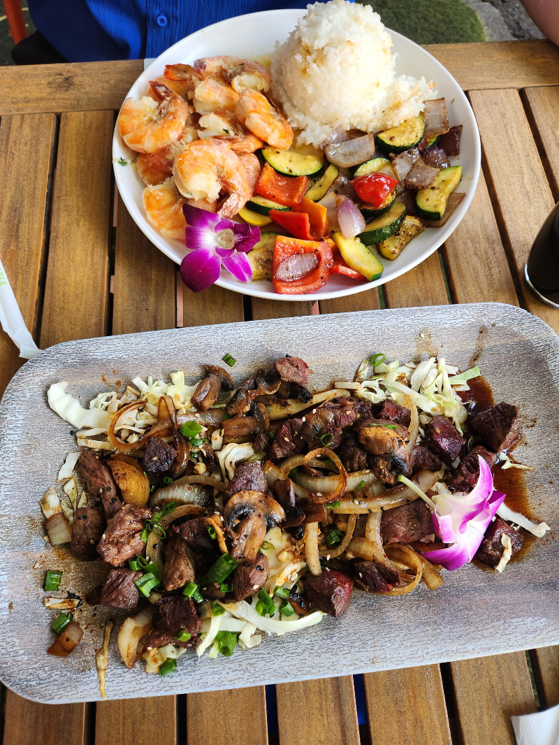 하와이 맛집 shore fyre 찹스테이크 쉬림프