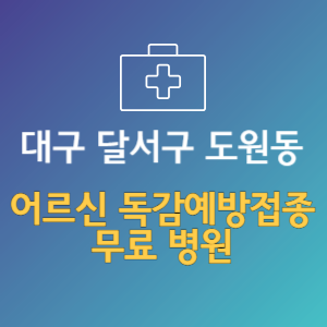 대구 달서구 도원동 노인 독감예방접종 무료 병원 (인플루엔자 무료 접종 대상 날짜)