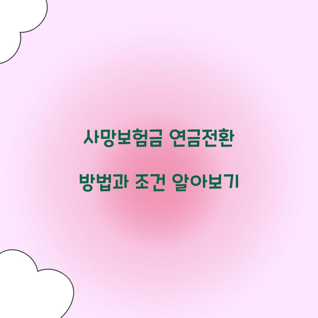 사망보험금 연금전환