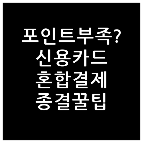 입학준비금 포인트 부족할 때 신용카드..