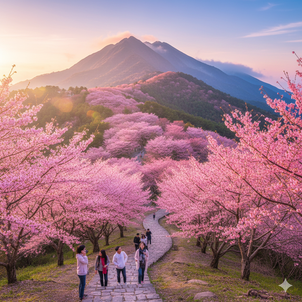 대만 3~4월 벚꽃 명소 양밍산 국립공원