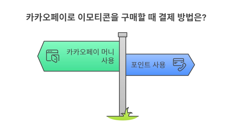 카카오페이로 이모티콘을 구매할 때 결제 방법은?