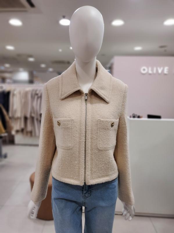 올리브데올리브 집업 카라넥 부클 자켓 YW4SJ102