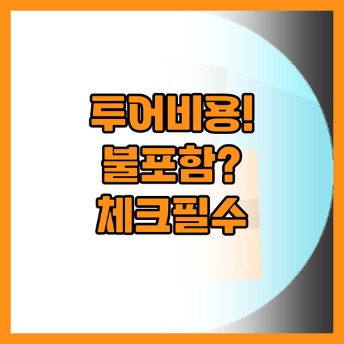 현지투어 비용 낭비를 막는 불포함 사..