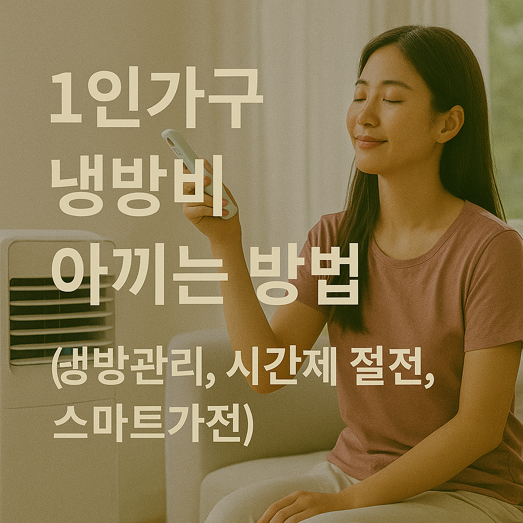 1인가구 냉방비 아끼는 방법 (소면적 냉방, 시간제 절전, 스마트가전)