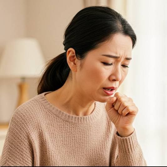 인삼패독산 복용법과 가격 부작용, 기침이 심한 중년 여성 사진